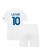 Inter Milan Lautaro Martinez #10 Venkovní dres pro děti 2023-24 Krátký Rukáv (+ trenýrky)